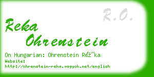 reka ohrenstein business card